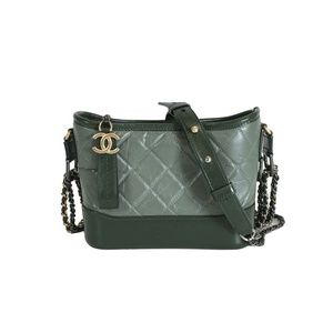 Chanel Calfskin Gabrielle Hobo Bag Green